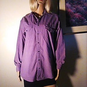 Silver Spur Vintage Western Shirt/Shacket Men's S 14-14.5" Purple Unisex